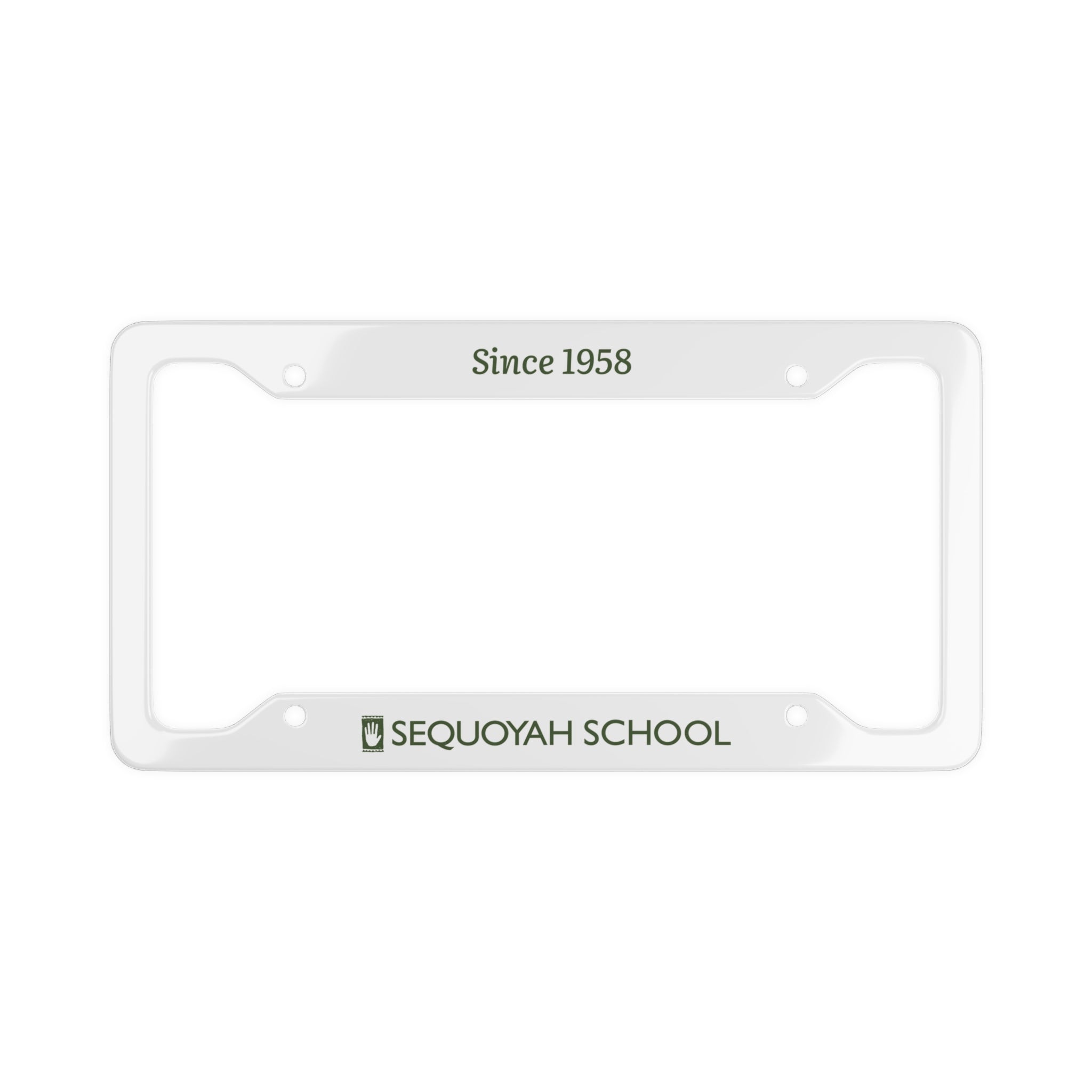 Sequoyah School License Plate Frame (White)
